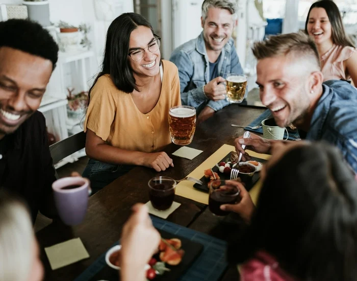 Group of expats sharing a moment together